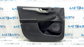 Black front left door panel for Ford Escape MK4 2023-2024, black leather armrest, gray insert, Bang & Olufsen, with handle, scratches, worn