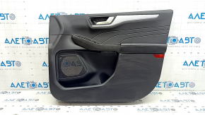Black front right door panel for Ford Escape MK4 2023-2024, black leather armrest, gray insert, Bang & Olufsen, with handle, scratches, worn