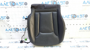 Audi Q7 16-19 passenger seat cushion upholstery, black, heated, dented leather