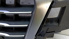Audi Q7 16-19 gray radiator grille assembly, for parking sensors, for a camera, with emblems, sand, cracked chrome