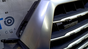Audi Q7 16-19 gray radiator grille assembly, for parking sensors, for a camera, with emblems, sand, cracked chrome