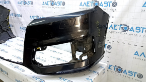 Bare front bumper for Audi Q7 16-19 with 4 parking sensors, black