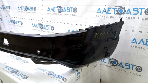 Bare lower rear bumper for Audi Q7 16-19, for 4 parking sensors, black, without plugs