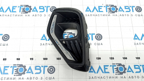 Left front bumper grille for Ford Escape MK4 23-25, gloss black with chrome molding, under fog lights