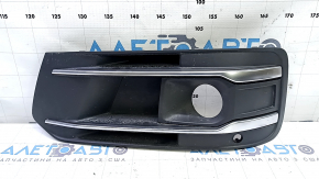 Left front bumper grille for Audi Q7 16-19, chrome, with parking sensors and radar trims