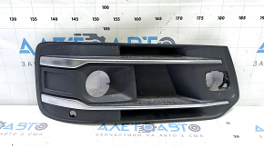 Right front bumper grille for Audi Q7 16-19, chrome, with trims for parking sensors and radar