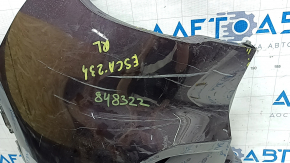 Left rear bumper, bare, for Ford Escape MK4 2020, for parking, red, dented, scratched, scuffed, cracked, cracked mounts