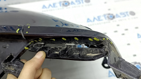 Rear right bumper, bare, for Ford Escape MK4 20-24, for parking, red, dented, scratched, scuffed, cracked, cracked mounts, broken and chipped mounts
