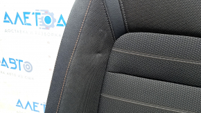 Heated driver's seat cover for a Honda CRV 23-25, black fabric with orange stitching, Sport, dry-cleanable, dented