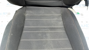 Heated driver's seat cover for a Honda CRV 23-25, black fabric with orange stitching, Sport, dry-cleanable, dented