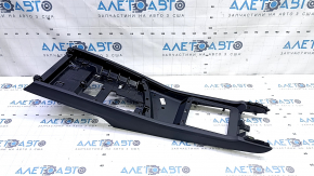 Upper center console trim for Audi Q7 16-19, black leather, with backlight