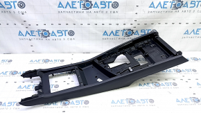 Upper center console trim for Audi Q7 16-19, black leather, with backlight
