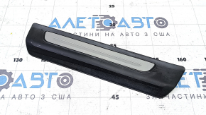 Rear left outer door sill trim for Audi Q7 16-25, black with chrome, worn, broken guide