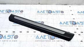 Front left outer door sill trim for Audi Q7 16-25, black with chrome, worn