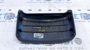 Audi Q7 16-25 black leather rear upper center console trim, dents