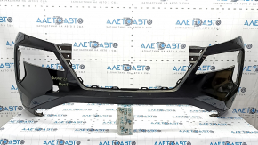 Front bumper, bare, 2021-23 Nissan Rogue, without parking sensors, US built, black, scratches, cracks in the mounts
