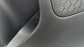 Door trim panel rear left Nissan Rogue 21-22 black without curtain S US built, with gray insert cloth, armrest leather, brown top, with handle, scratches