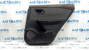 Door trim panel rear right Nissan Rogue 21-22 black without curtain S US built, with gray insert cloth, armrest leather, brown top, with handle, scratches, abrasions