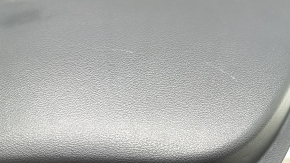 Door trim panel rear right Nissan Rogue 21-22 black without curtain S US built, with gray insert cloth, armrest leather, brown top, with handle, scratches, abrasions