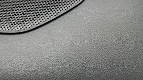 Door trim panel rear right Nissan Rogue 21-22 black without curtain S US built, with gray insert cloth, armrest leather, brown top, with handle, scratches, abrasions