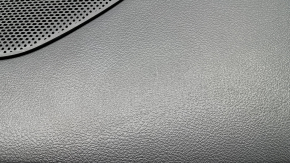 Door trim panel rear right Nissan Rogue 21-22 black without curtain S US built, with gray insert cloth, armrest leather, brown top, with handle, scratches, abrasions