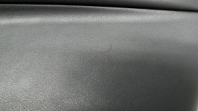 Front right door panel for Nissan Rogue 21-22, black S US built, with gray cloth insert, leather armrest, brown top, with handle, scratches, abrasions