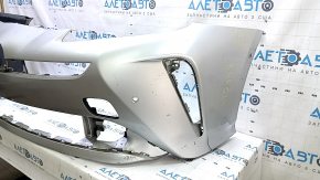 Bare front bumper for Toyota Prius 50 19-22 with parking sensors and PMA, silver, cracked, broken fasteners, scratches