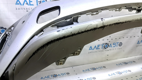 Bare front bumper for Toyota Prius 50 19-22 with parking sensors and PMA, silver, cracked, broken fasteners, scratches