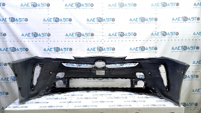 Bare front bumper for Toyota Prius 50 19-22 with parking sensors and PMA, silver, cracked, broken fasteners, scratches