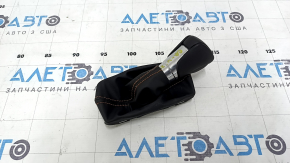 Honda CRV 23-25 HEV gear knob, black leather with orange stitching, with cover, scratches