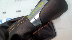 Honda CRV 23-25 HEV gear knob, black leather with orange stitching, with cover, scratches