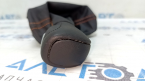 Honda CRV 23-25 HEV gear knob, black leather with orange stitching, with cover, scratches
