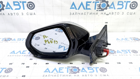 Left side mirror assembly for Toyota Prius 50 16-20, 6 pins, BSM, silver, glued, missing chrome molding and trim