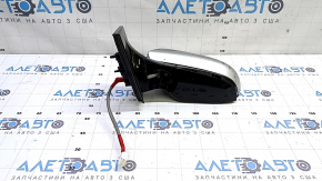 Left side mirror assembly for Toyota Prius 50 16-20, 6 pins, BSM, silver, glued, missing chrome molding and trim