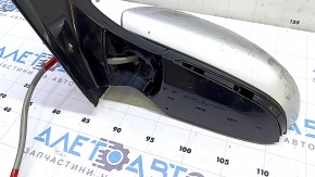 Left side mirror assembly for Toyota Prius 50 16-20, 6 pins, BSM, silver, glued, missing chrome molding and trim