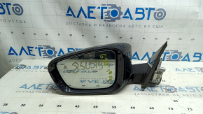 Left side mirror assembly BMW 3 G20 19-24, 5 pins, turn signal, heated, auto-dimming, BSM, Shadow-Line, black, seal is dry