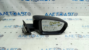 Right side mirror assembly BMW 3 G20 19-24, 5 pins, turn signal, heated, BSM, Shadow-Line, black, dried out seal