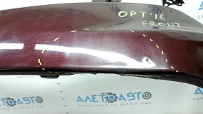 Kia Optima 16-18 USA built bare front bumper, burgundy, broken fasteners, dents, scratches
