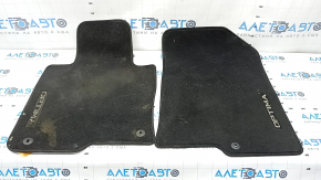 Set of floor mats for Kia Optima 16-18, black cloth, dry-cleanable