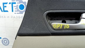 Rear right door panel for Kia Optima 16-18, black with beige leather insert, leather armrest, with graphite trim, with handle, scratches, worn