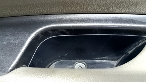 Rear right door panel for Kia Optima 16-18, black with beige leather insert, leather armrest, with graphite trim, with handle, scratches, worn
