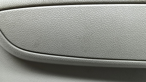 Front left door panel for Kia Optima 16-18, black with beige leather insert, leather armrest, with graphite trim, with handle, scratches, worn