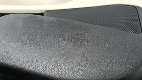 Front left door panel for Kia Optima 16-18, black with beige leather insert, leather armrest, with graphite trim, with handle, scratches, worn