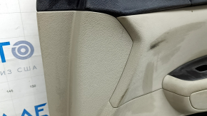 Front right door panel for Kia Optima 16-18, black with beige leather insert, leather armrest, with graphite trim, with handle, scratches, worn, needs cleaning