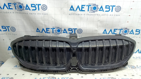 BMW 3 Series G20 19-22 radiator grille assembly with shutters, gloss black, without a chamber, sand, broken fasteners