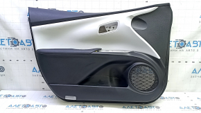 Front left door panel for Toyota Prius 50 16-22, black with gray insert, with armrest, scratches, needs cleaning