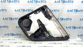 Door trim panel rear left Honda Clarity 18-21 USA black, leather insert, chrome molding, with handle, scratches, dented