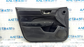 Front left door panel for Honda Clarity 18-21 USA, black, leather insert, chrome molding, with handle, scratches, worn
