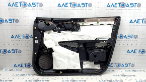Front left door panel for Honda Clarity 18-21 USA, black, leather insert, chrome molding, with handle, scratches, worn