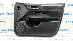 Front right door panel for Honda Clarity 18-21 USA, black, leather insert, chrome molding, with handle, scratches, scuffs, stain